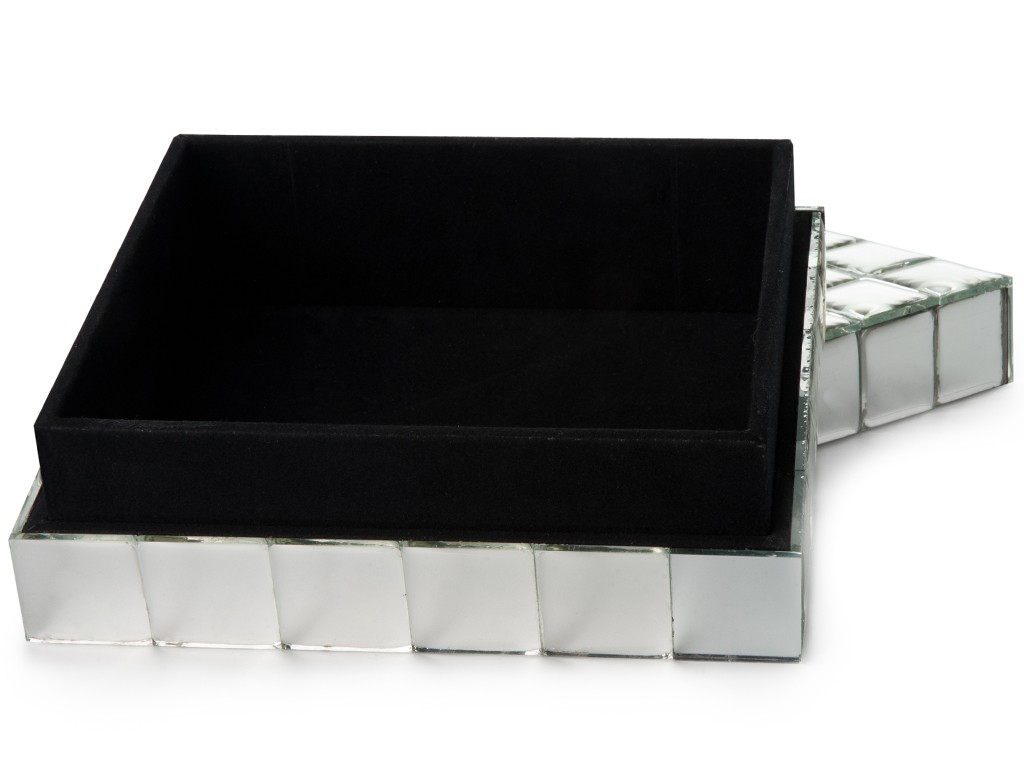 caixa porta joia espelho cristal resinado press kit loreal